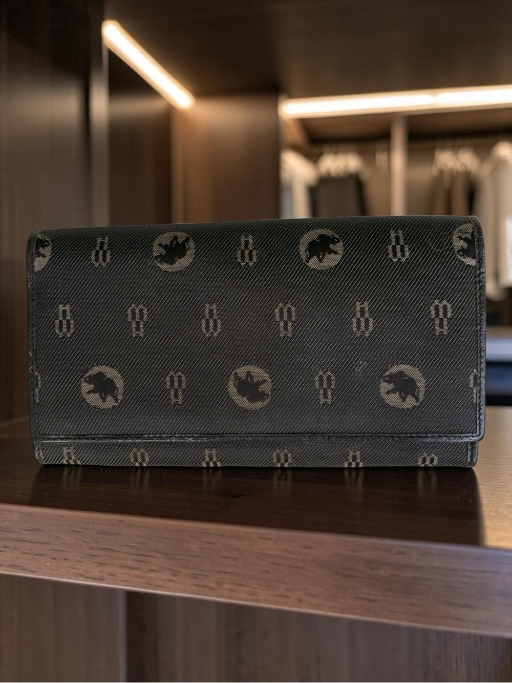 Hunting World Designer Monogrammed Kisslock Wallet
